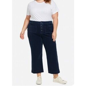 Free Assembly corduroy pants steel Navy blue front square pockets Plus SZ 22